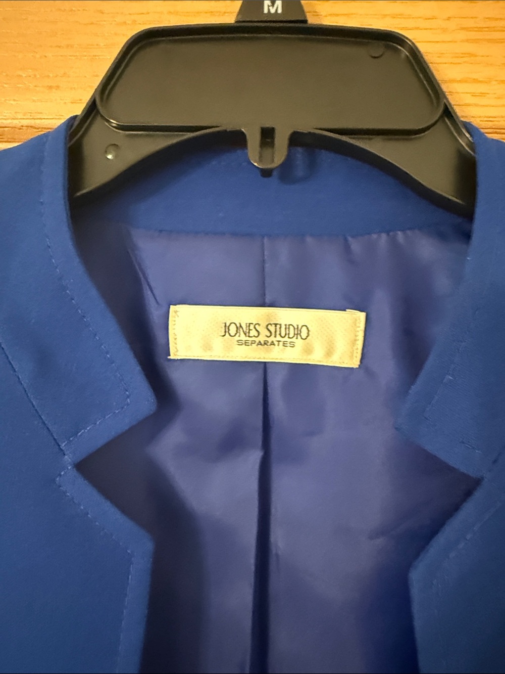 Jones Studio Women's Open Front Royal Blue Jacket - Picture 2 of 3